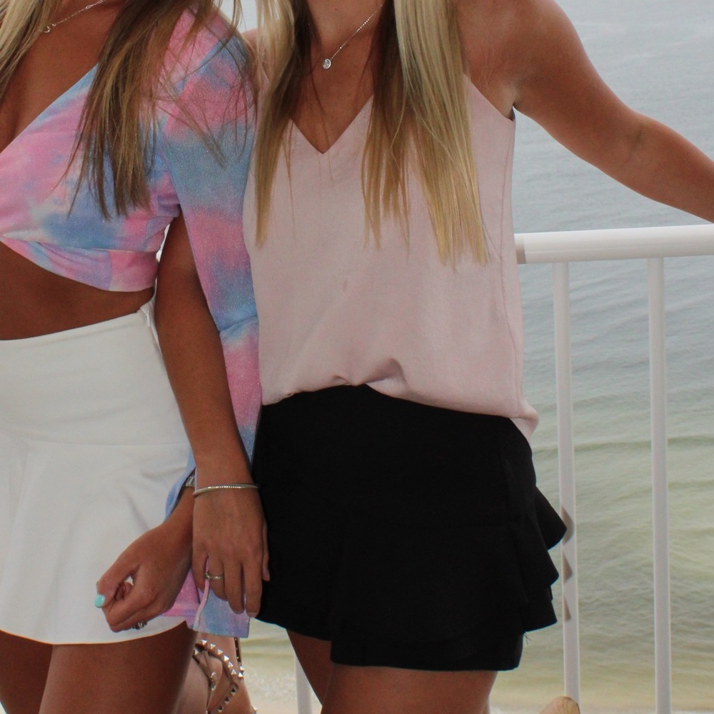 pink dressy strapless top